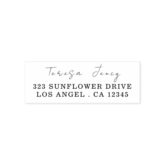 Carimbo Auto Entintado Modern Script | Minimal Stylish Return Address (Design)