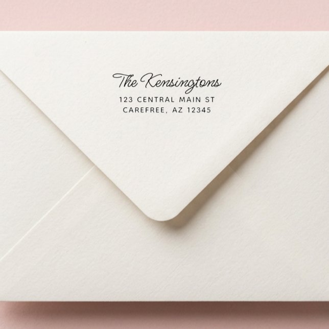 Carimbo Auto Entintado Modern Script Return Home Address (Criador carregado)