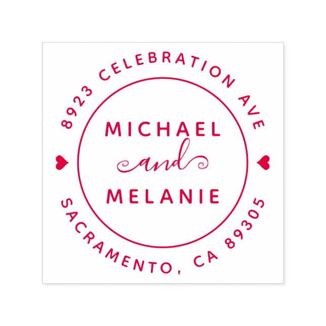 Carimbo Auto Entintado Modern Swirls Endereço para Devolução de Casamento (Design)