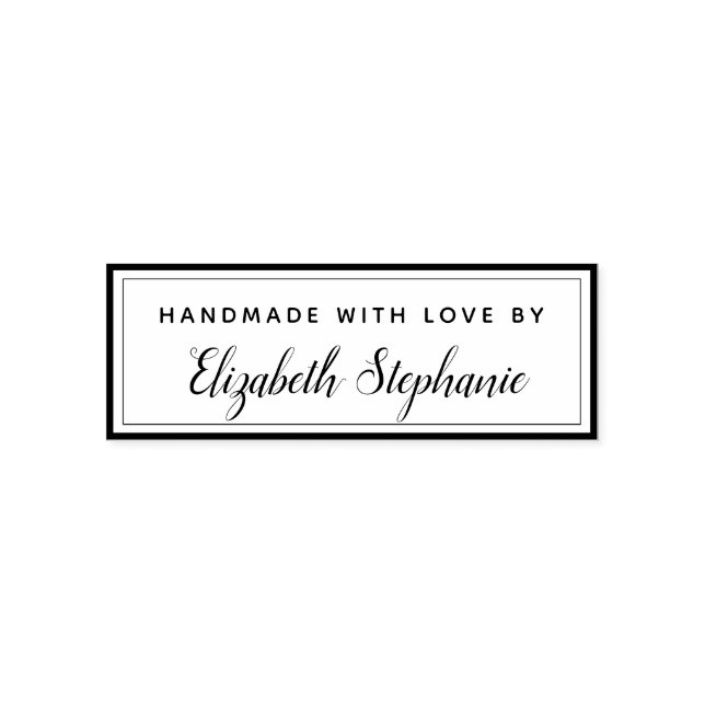 Carimbo Auto Entintado Moderno Elegante Feito à Mão com Amor  (Design)