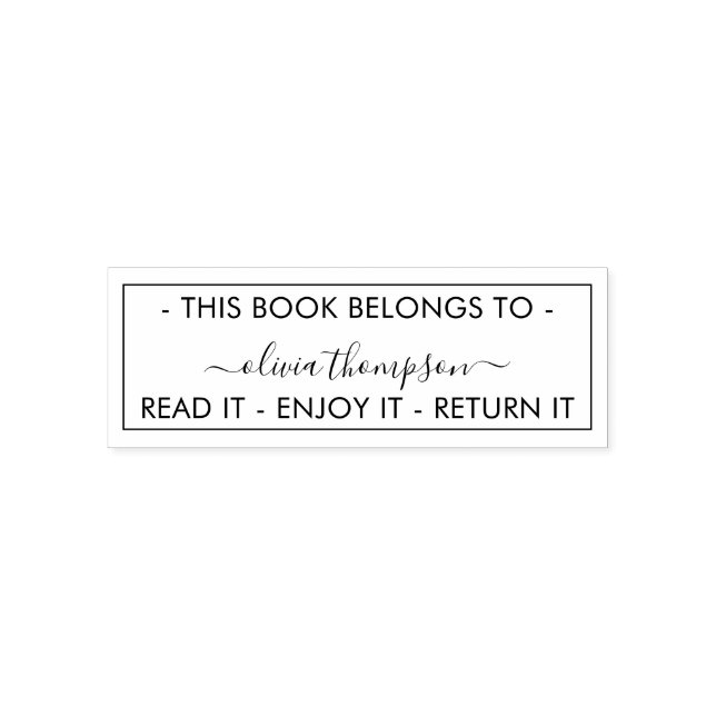 Carimbo Auto Entintado Moderno Este Livro Pertence Ao Personalizado (Design)