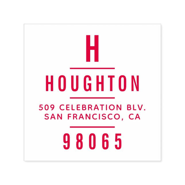 Carimbo Auto Entintado Moderno Monograma Tipografia Endereço de Retorno (Design)