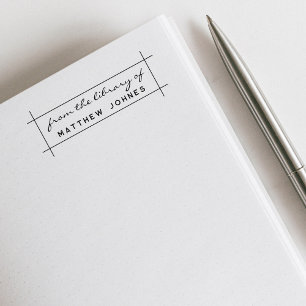 Carimbo Auto Entintado Moderno Simples Da Biblioteca Do Mínimo