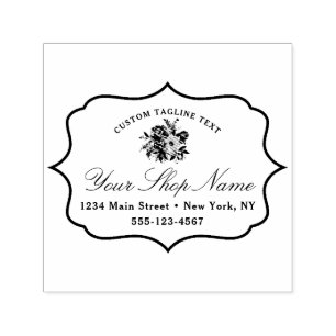 Carimbo Auto Entintado Moldura Chic Bracket e Script Elegante