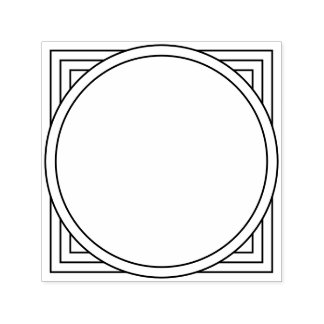 Carimbo Auto Entintado Moldura Geométrica Inspirada em Arte Deco Retro-Mo