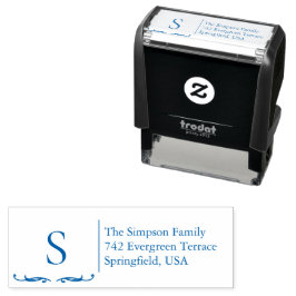 Carimbo Auto Entintado Monogram Family Address Stamp