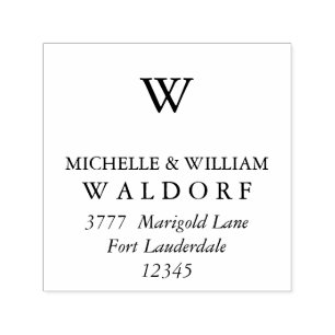 Carimbo Auto Entintado Monograma Berry Laurel Branch Return Address