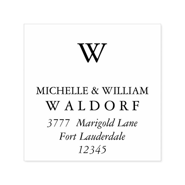 Carimbo Auto Entintado Monograma Berry Laurel Branch Return Address (Design)