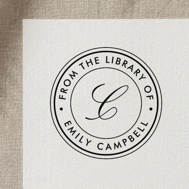 Carimbo Auto Entintado Monograma Clássico da Biblioteca de Ex-libris (Criador carregado)