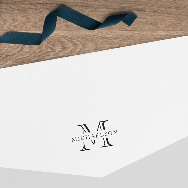 Carimbo Auto Entintado Monograma clássico do Sobrenome (Criador carregado)