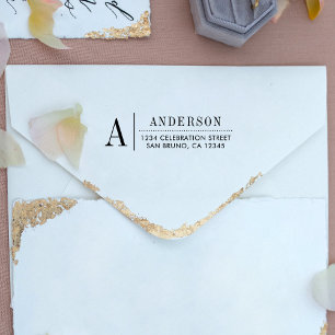 Carimbo Auto Entintado Monograma Clássico Endereço inicial de devolução