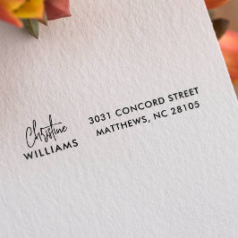 Carimbo Auto Entintado Monograma de Assinatura Script manuscrito Cor-de-r