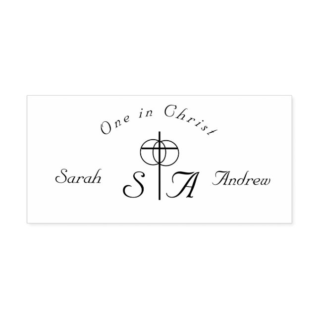 Carimbo Auto Entintado Monograma de Casamento de Cordas Elegantes (Design)