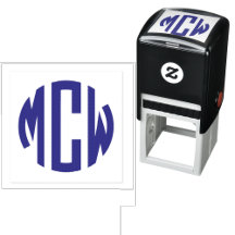 Monograma de Círculo Inicial Preppy 3