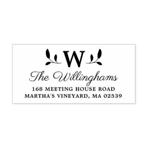 Carimbo Auto Entintado Monograma de Folhas Botânicas