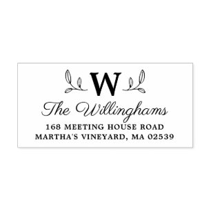 Carimbo Auto Entintado Monograma de Folhas Botânicas