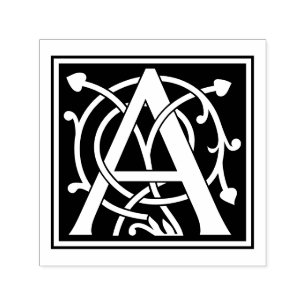 Carimbo Auto Entintado Monograma de Mercer Personalizado Inicial