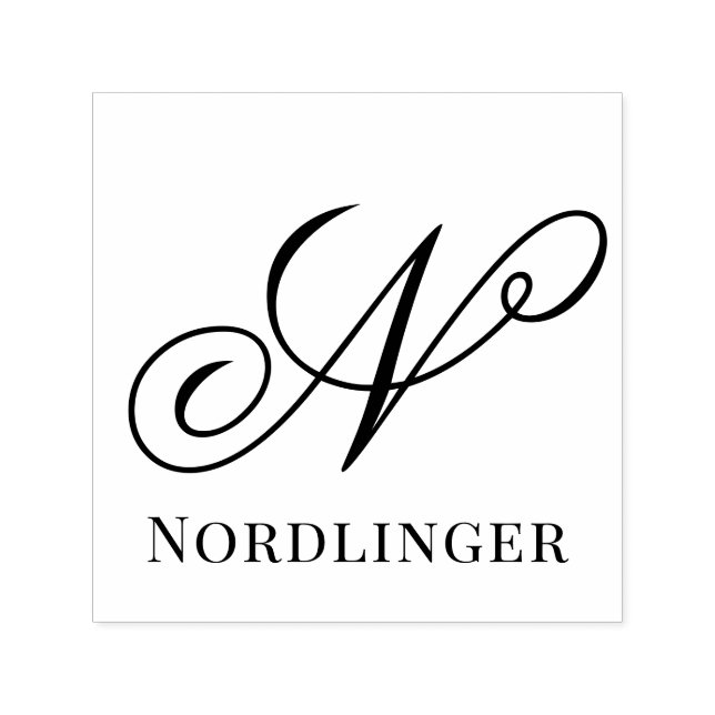 Carimbo Auto Entintado Monograma de Nome com Inicial Simples e Negrito #1 (Design)