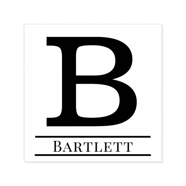 Carimbo Auto Entintado Monograma de Nome Inicial Único Simples em Negrito (Design)