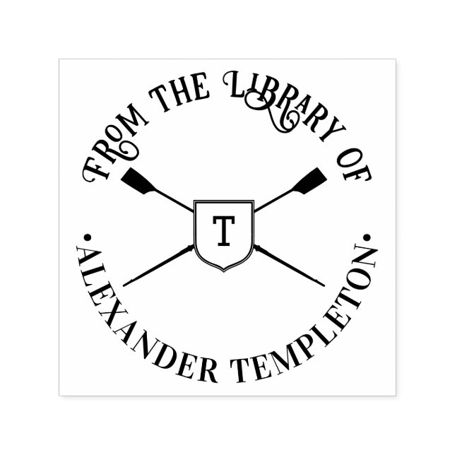 Carimbo Auto Entintado Monograma de Remos Cruzados Nome do Livro da Bibli (Design)