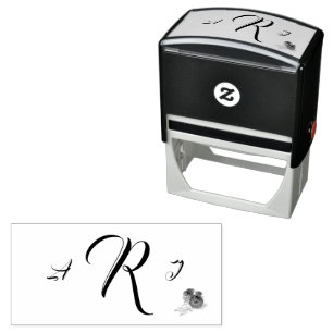 Carimbo Auto Entintado Monograma de Rosa da Borgonha