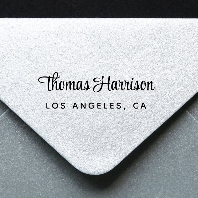 Carimbo Auto Entintado Monograma de Script de Assinatura na moda (Empower your name in our signature script as your logo and brand identity)