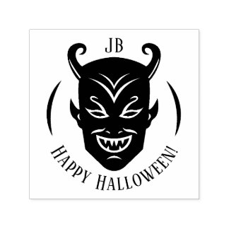 Carimbo Auto Entintado Monograma do Diabo no Halloween