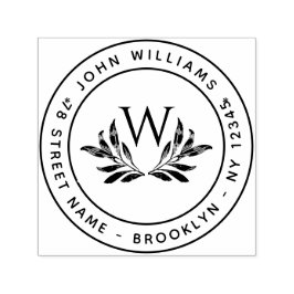 Carimbo Auto Entintado Monograma e deixa o endereço inicial de volta redo