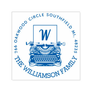 Carimbo Auto Entintado Monograma e Endereço da Máquina de Máquina de Digi