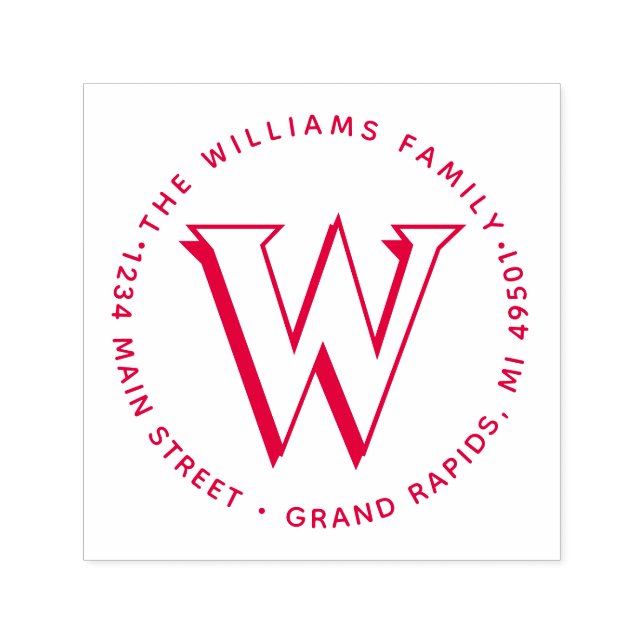 Carimbo Auto Entintado Monograma elegante Cria seu próprio endereço de de (Design)