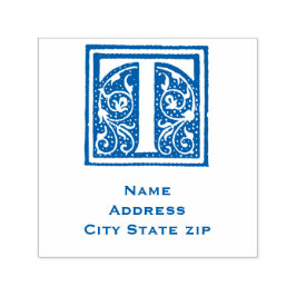 Carimbo Auto Entintado : Monograma Elegante Manuscrito Medieval Inicial "