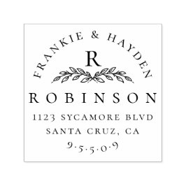 Carimbo Auto Entintado Monograma Elegante Personalizado | Endereço para d