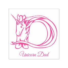 Carimbo Auto Entintado Monograma Magnético D Pai Unicórn ou seu texto