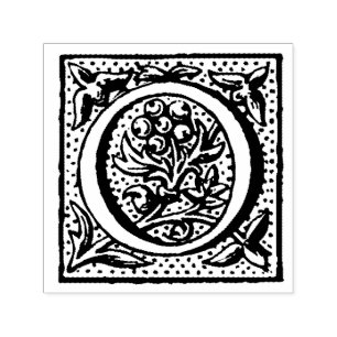 Carimbo Auto Entintado Monograma medieval da letra O do renascimento