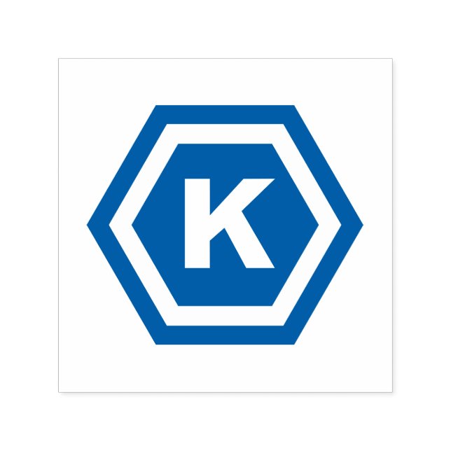 Carimbo Auto Entintado Monograma Moderno em Hexágonos (Design)