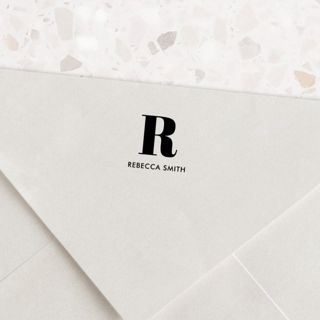 Carimbo Auto Entintado Monograma Moderno Simples (Criador carregado)