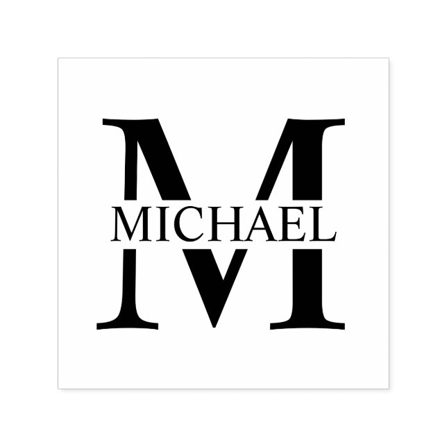 Carimbo Auto Entintado Monograma Personalizado Elegante Profissional (Design)