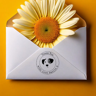 Carimbo Auto Entintado Monograma Puppy Obrigado pelo seu cunho