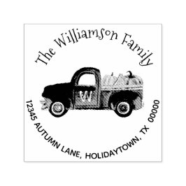 Carimbo Auto Entintado Monograma Queda Bompkin Russo Caminhão Endereço de