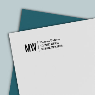 Carimbo Auto Entintado Monograma Separador Negrito Nome do Script Retorno