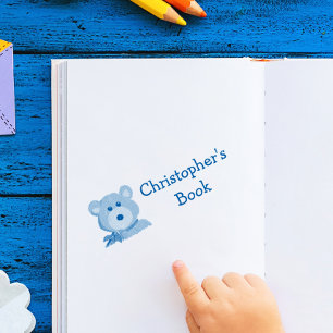 Carimbo Auto Entintado Monogramas Crianças Ursos Cartazes de Borracha