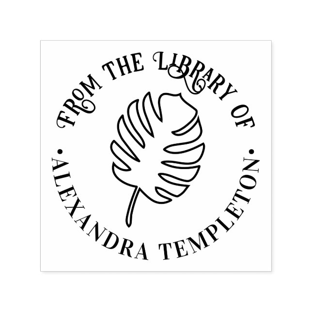 Carimbo Auto Entintado Monstera Leaf B da Biblioteca do Nome do Livro (Design)