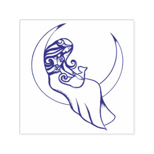 Carimbo Auto Entintado Moon Witch MoonChild Pagan Wicca Art