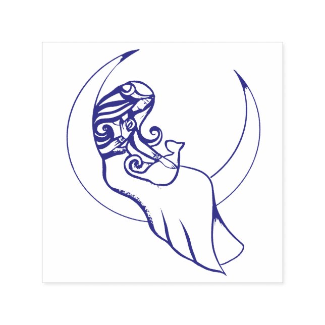 Carimbo Auto Entintado Moon Witch MoonChild Pagan Wicca Art (Design)