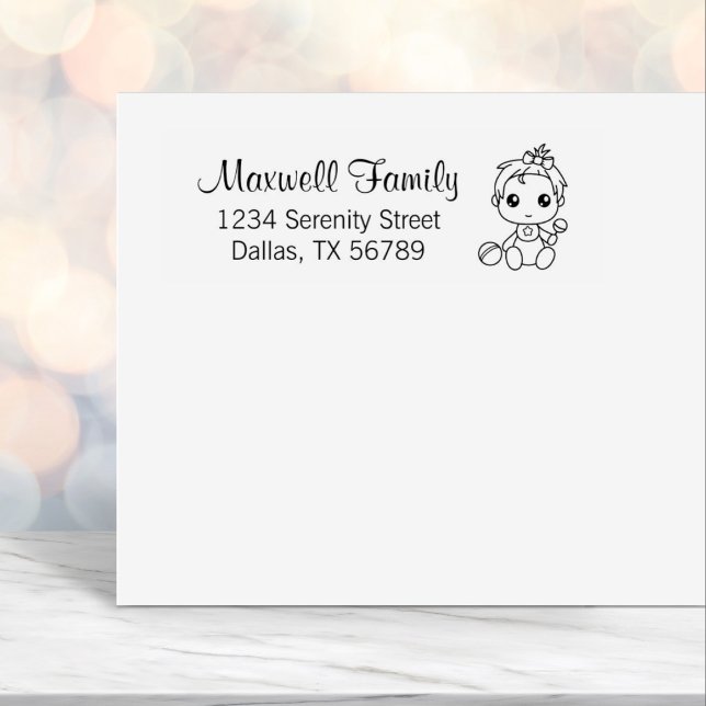 Carimbo Auto Entintado Morada da Família Baby Girl (Criador carregado)