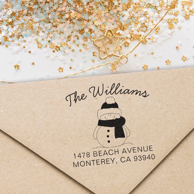 Carimbo Auto Entintado Morada de Natal da Família Bonita com Neve (Criador carregado)