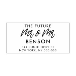 Carimbo Auto Entintado Morada de volta do casamento do Sr. & Sr. gay