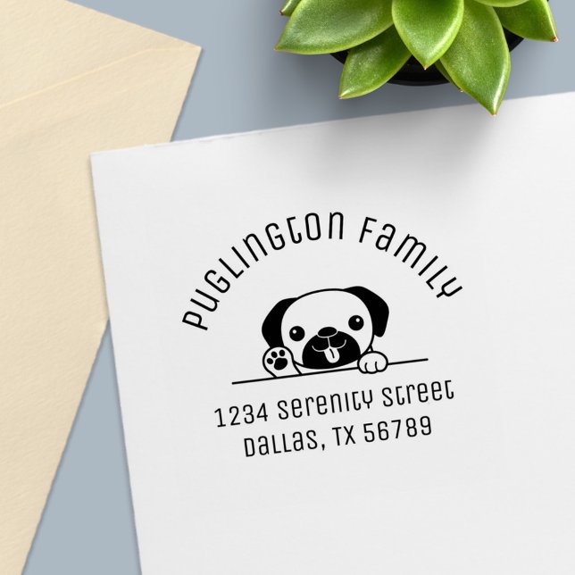 Carimbo Auto Entintado Morada do Cachorro de Pêssego Cheio (Criador carregado)