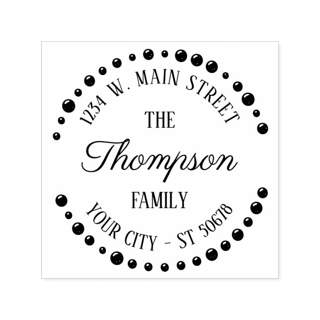 Carimbo Auto Entintado Motif de Círculo de Deco de Arte Moderna com Tendê (Design)