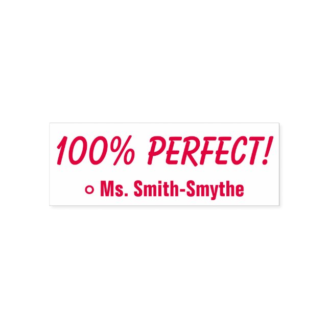 Carimbo Auto Entintado Motivando "100% PERFECT!" + Nome do Tutor Personal (Design)